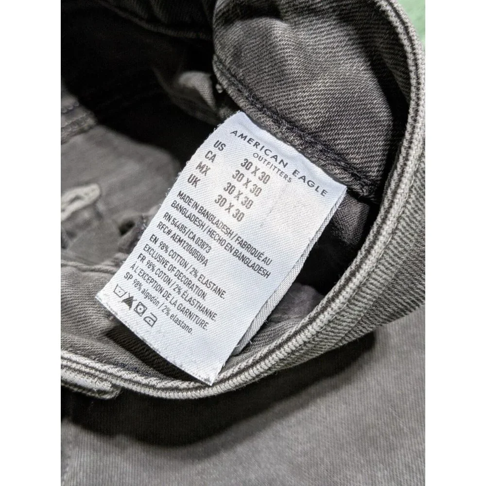 🍑American Eagle Next Level Flex Men’s Skinny Acid Wash Jeans (Size 30) 616 - Picture 4 of 7